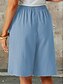 abordables Bermudas-Mujer Chinos Pantalón corto Moda Ropa de calle Básico Longitud de la rodilla Alta cintura Plano Bolsillo Cintura elástica Confortable Suave Cómodo Microelástico Exterior Calle Gris oscuro Azul
