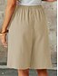 abordables Bermudas-Mujer Chinos Pantalón corto Moda Ropa de calle Básico Longitud de la rodilla Alta cintura Plano Bolsillo Cintura elástica Confortable Suave Cómodo Microelástico Exterior Calle Gris oscuro Azul