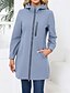 お買い得  アクティブジャケット-女性用 トレンチコート 保温 快適 ジッパー ポケット ファッション 平織り ストリート お出かけ ジッパ－ ロング フード付き レギュラー 長袖 アウターウェア ブラック ピンク スカイブルー 秋 冬