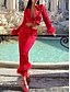 preiswerte Damen Schlafoberteile und -unterteile-Damen Schlafanzug Set Lässig Komfort Einfarbig Elastischer Bund Feder Hemd Hose Heim Täglich Langarm Hemdkragen Schwarz Weiß Rosa Rote Blau Sommer Frühling Herbst Normale Passform