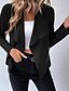 baratos Blazers e Fatos-Mulheres Jaqueta casual Confortável Zíper Moda Ao ar livre Tecido Para Noite Final de semana Abertura Frontal Padrão Aberto para a Lateral Normal Manga Longa agasalhos Preto Marron Verde Tropa Outono