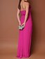 preiswerte Rosa-Meerjungfrau  Trompeten Abendkleid Elegantes Kleid Formelles Semi Formelles Hochzeits Bodenlang Ärmellos Trägerlos Stretch Chiffon mit gerafften Rüschen Schlitz