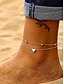 economico Bracciale da donna-Cavigliera da donna con ciondolo a forma di cuore in oro a doppio strato – grazioso gioiello da spiaggia per i piedi con design a catena di perline per gite estive e abbigliamento da vacanza