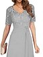 preiswerte Bodenlänge-A-Linie Brautmutterkleid Elegant Einfach V Ausschnitt Asymmetrisch Chiffon Kurzarm mit Einfarbig 2025