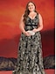 billiga Semi-formell / Cocktail-A-linje Plus Size Klänningar Elegant Kurva Klänning Formell Bröllop Golvlängd Ärmlös V-hals Spets med Sequins