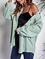 abordables chaquetas casuales-Mujer Camisa Plano Diario Elegante Básico Manga Larga Cuello Camisero Tops regulares Trabajo Diario Festivos Botones Verde Trébol Primavera Otoño