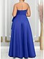 preiswerte Empire-Waist-Abendkleider-A-Linie Hochzeitsgast Kleider Elegantes Kleid Hochzeitsgast Verlobung Bodenlänge Ärmellos Sweetheart Satin mit Schlitz Schmetterling