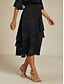 abordables Faldas de gasa-Mujer Falda Elegante Midi Media cintura Faldas Flores Multi capa Rígido Fiesta Casual Negro Verano Gasa