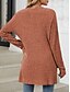 billige Cardigans og overtøj-Dame Bluse Cardigan Elegant Mode Gade Ren farve Åben Front Lomme Strikket Langærmet Almindelige toppe Strikke udendørs Daglig Weekend Lyserød Blå Efterår Vinter