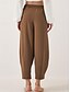 abordables Pantalones-Mujer Chinos Moda Ropa de calle Básico Longitud total Alta cintura Plano Bolsillo Cintura elástica Confortable Suave Cómodo Microelástico Exterior Calle Azul Piscina Marrón Caqui Azul Claro Verano