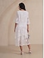 preiswerte Chiffon -Röcke-Damen Rock Elegant Midi Mittlere Taille Röcke Blumenmuster Geschichtet Unelastisch Party Lässig Weiß Sommer Chiffon