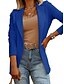 abordables Blazers et Costumes-Femmes Veste Décontractée Confortable Respirant Coupe ajustée Occasionnel Uni Vacances Travail Rue Occasionnel Ouvert devant Régulier Col Rabattu Coupe régulière manche longue Vêtements d&#039;extérieur