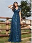 abordables Champagne-Robes de quinceanera en forme A Robe élégante Robe de mariage formelle longueur sol manches courtes col en V sequins dos en V avec sequins