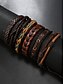 billige Mænds smykker-flerlags læderarmbåndssæt til mænd – boho-vævede tribale manchetarmbånd med justerbar pasform til afslappede outfits og musikfestivaler