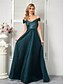 economico Semi-formale / Cocktail-Abiti Quinceanera A-Line Vestito Elegante Matrimonio Lunghezza Intera Senza Maniche Spalline in Poliestere Schiena a V con Pieghe