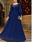 economico Matrimonio Informale / Di Giorno-Abito A-Line Madre della Sposa Elegante Scollatura Quadrata Lungo Chiffon Maniche Lunghe con Pieghe in Pizzo