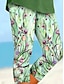 billiga Blommönster-Kvinnors leggings capribyxor hög elasticitet mode streetwear vadlång hög midja blommig grafisk tryck andningsbar mjuk utomhus vardaglig grön sommar vår vanlig passform