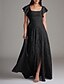 baratos Vestidos para Madrinhas-Vestido de Dama de Honra A-Line Gola Redonda Sem Mangas Elegante Comprimento do Chão Chiffon com Volantes  Fenda Frontal
