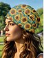 cheap Women&#039;s Hats-Women&#039;s sunflower print beanie cap, Lightweight stretch polyester casual hat, Soft and breathable headwear, Can be used as a neck gaiter, Suitable for casual wear, Outdoor activities and travel