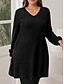 preiswerte Pulloverkleider-Damen Minikleid Pulloverkleid Lässig Lässig Normale Passform Einfach Langarm V Ausschnitt Schwarz Braun Grün Grau Herbst Winter