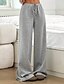 abordables Pantalon droit-Femmes Slacks Pantalons Streetwear Occasionnel Longueur complète Naturel Rayé Conception à cordon élastique Confortable Extérieur Extérieur Vacances Fête Brun / Blanc blanc / bleu Noir et blanc Noir