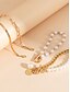 abordables Pulsera de mujer-Conjunto de pulsera de cadena de oro y perlas para mujer, joyería de moda con cierre de palanca, elegante estilo en capas para niñas y mujeres, ideal para fiestas, bodas, oficina y uso diario.
