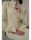 cheap Tuxedo Dresses-Two Piece Mermaid / Trumpet Mother of the Bride Dress Peplum Dress Elegant Simple Minimalist V Neck High Neck Tea Length Crepe Stretch Fabric Long Sleeve with Covered Buttons