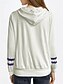 billige Teksturert hettegensere og sweatshirt-Dame Pullover hettegenser-genser Grafisk Stripet Fritid Langermet Med hette Vanlige topper Gate Hverdag Svart Hvit Høst Vinter