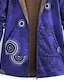 billige sherpa jakker-Dame Fleece-jakke Frakk Hettegenser Hold Varm Bekvem Glidelås Lomme Mote Moderne Fritid Geometrisk Ut på byen Helg Glidelås Normal Med hette Normal Langermet Yttertøy Blå Vinter