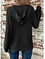 billige Teksturert hettegensere og sweatshirt-Dame Bluse Helfarge Stilfull Fritid Langermet Med hette Vanlige topper Daglig Knapper Svart Militærgrønn Navyblå Blå Brun Vår Høst Vinter