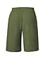 baratos Shorts-Mulheres chinês Bermudas Férias Moda Básico Comprimento do joelho Cintura Alta Tecido Bolsos Cintura elástica Confortável Macio Micro-Elástica Ao ar livre Rua Verde Militar Azul marinho Preto Branco