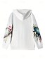 billige Blomstrete topper-Dame Hoodie Pullover Sweatshirt Oversized Langermet Casual Grafisk Blomster Varm Aktiv Hette Vanlige Topp Street Dagligbruk Trykk Hvit Rosa Lilla Grønn Khaki Vår Høst Vinter