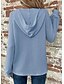 billige Teksturert hettegensere og sweatshirt-Dame Bluse Helfarge Stilfull Fritid Langermet Med hette Vanlige topper Daglig Knapper Svart Militærgrønn Navyblå Blå Brun Vår Høst Vinter