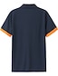 abordables Polo Classique pour Hommes-Homme Chemise de golf Vacances Travail Revers Col Polo Côtelé Manche Courte Basique Moderne Bloc de Couleur Patchwork Avec Poches Été Printemps Printemps &amp; Été Coupe Slim bleu marine Bleu Vert Gris