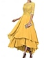 preiswerte Teelänge-A-Linie Brautmutterkleid Elegant Einfach U-Boot-Ausschnitt Asymmetrisch Polyester Halbarm mit Einfarbig 2025