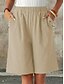 abordables Bermudas-Mujer Chinos Pantalón corto Moda Ropa de calle Básico Longitud de la rodilla Alta cintura Plano Bolsillo Cintura elástica Confortable Suave Cómodo Microelástico Exterior Calle Gris oscuro Azul