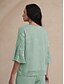 preiswerte Schicke Blusen-Damen Spitzenbluse Bluse Elegante Oberteile Chiffon Tops Ausschnitt Asymmetrischer Saum Einfarbig Blume Elegant Stilvoll Basic Dreiviertelarm Glockenärmel U-Boot-Ausschnitt Normale Oberteile Täglich