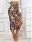 preiswerte Grafische Röcke-Damen Rock Figurbetont Mode Lässig Midi Hohe Taille Röcke Leopard Blumenmuster Druck Mikroelastisch Party Straße Khaki Sommer Polyester