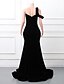 ieftine Rochii de Seară-Rochie de seară Sirenă  Trompetă Rochie elegantă Formală Bal Tren la curte Fără mâneci Gât rotund Catifea cu aplicații