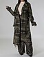 economico Cappotti Trench-Per donna Trench Confortevole Bottoni Tasca Moderno Stile da Strada Mimetico All&#039;aperto Uscire Monopetto Lungo Collo ripiegato Vestibilità regolare Manica Lunga Capispalla Verde chiaro Verde scuro
