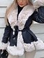 voordelige Winterjassen-Dames Vrijetijdsjas Houd Warm Comfortabel Bontkraag Modieus Effen Uitgaan Weekend Wandelen Normaal Strijkijzer Normale pasvorm Lange mouw bovenkleding Zwart Bruin Beige Herfst Winter