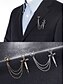 cheap Halloween Accessories-Men&#039;s Gothic Skull and Dagger Chain Brooch – Vintage Winged Skull Lapel Pin with Rhinestones for Halloween Party, Cosplay and Retro Fashion