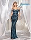 voordelige Formeel / Black Tie-Zeemeermin  Trompet Quinceañera Jurken Elegante Jurk Formele Bruiloft Vloerlengte Mouwloos Spaghetti Band Polyester met Beading Sequins