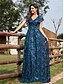 abordables Champagne-Robes de quinceanera en forme A Robe élégante Robe de mariage formelle longueur sol manches courtes col en V sequins dos en V avec sequins