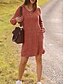 preiswerte Pulloverkleider-Damen Minikleid Pulloverkleid Lässig Lässig Normale Passform Einfach Langarm V Ausschnitt Schwarz Braun Grün Grau Herbst Winter