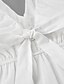 preiswerte Weiße Freizeitkleider-Damen Minikleid Weißes Kleid Mode Modern Puffärmel Urlaub Ausgehen Wochenende Normale Passform Einfach Kurzarm V Ausschnitt Weiß Sommer
