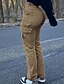 billiga lastbyxor för kvinnor-Dam Militärbyxor Byxor Mode Streetwear Fullängd Naturlig Solid färg Ficka Bekväm Microelastisk Sport &amp; Utomhus Dagliga kläder Svart Kaki Mörkgrå Beige Vår Höst Normal