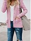 billige Frakker &amp; Trench Coats-Dame Casual jakke Åndbart Bekvem Knapper Lomme Afslappet Vanlig Ferierejse Gade Afslappet Dagligdagstøj Enradet Normal V-hals Regulær Langærmet Overtøj Hvid Lyserød Kakifarvet Sommer Forår
