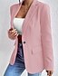 preiswerte Blazer &amp; Anzüge-Damen Blazer Bequem Tasche Knöpfe Mode Einfach Büro Büro / Karriere Einreihig Regulär Umlegekragen Normale Passform Langarm Oberbekleidung Schwarz Rosa Rosenrot Herbst Winter