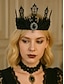 cheap Halloween Accessories-Women&#039;s Gothic Black Lace Crown Headband with Gem Pendant, Halloween Party Queen Tiara, Vintage Style Costume Accessory for Adults